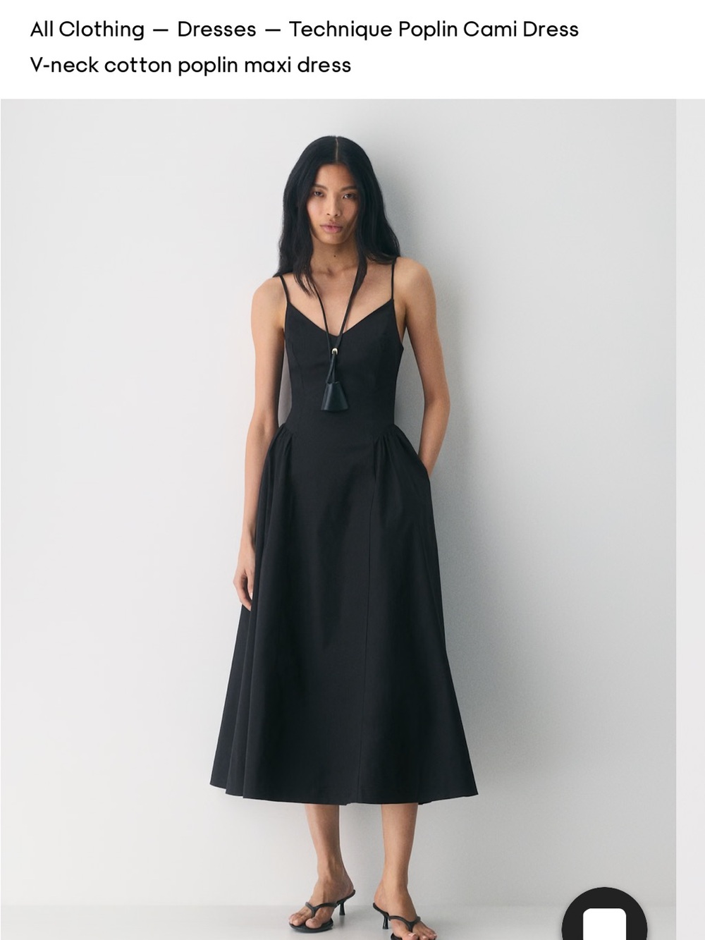 Aritzia Technique Poplin Cami Dress - Black